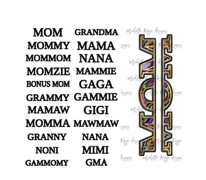 Stained Glass Blank with Split Mom and Grandmom PNG Overlays