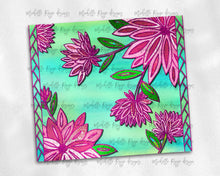 Load image into Gallery viewer, Pink and Teal Watercolor Flowers
