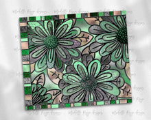 Load image into Gallery viewer, Moms Green and Brown Flowers Stained Glass