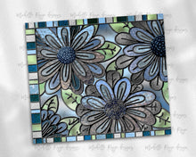 Load image into Gallery viewer, Moms Blue Gray Flowers Stained Glass
