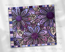 Load image into Gallery viewer, Moms Purple and Pink Flowers Stained Glass