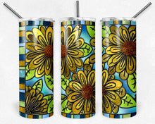 Load image into Gallery viewer, Moms Yellow and Orange Flowers Stained Glass