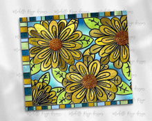 Load image into Gallery viewer, Moms Yellow and Orange Flowers Stained Glass