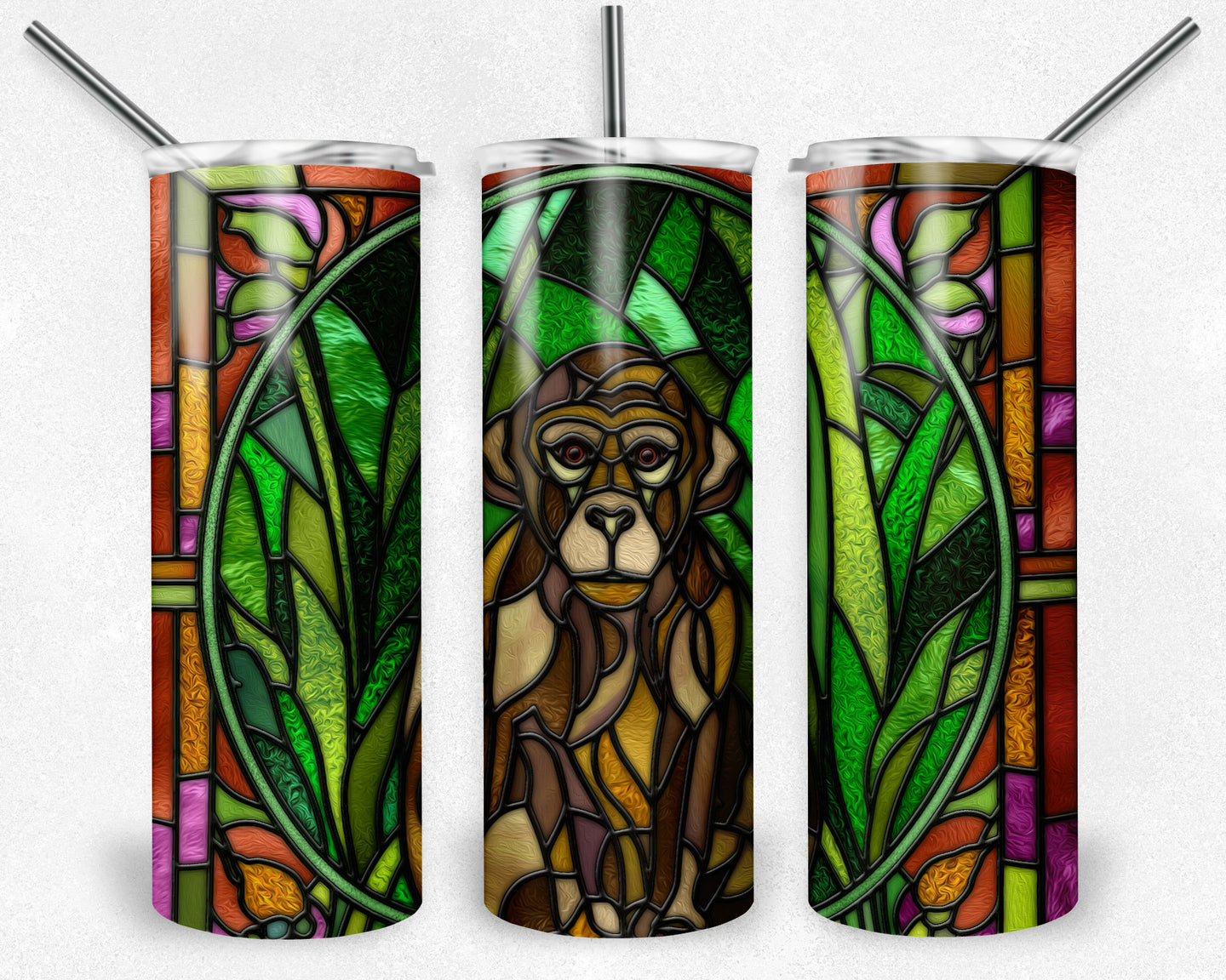 Monkey Stained Glass