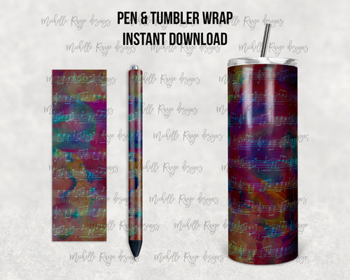 Purple Alcohol Ink Music Notes Combo