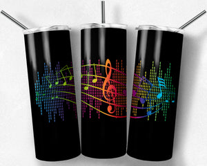 Black and Neon Music Notes Sound Bar
