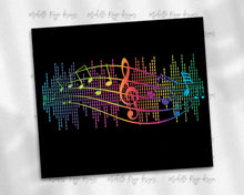 Load image into Gallery viewer, Black and Neon Music Notes Sound Bar