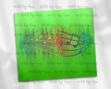Load image into Gallery viewer, Green and Neon Music Notes Sound Bar