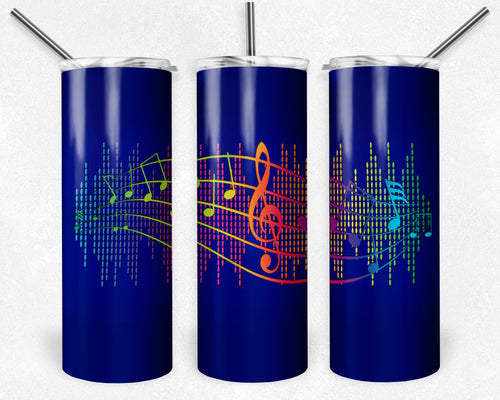 Navy and Neon Music Notes Sound Bar
