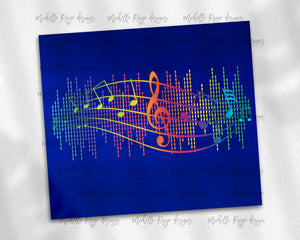 Navy and Neon Music Notes Sound Bar