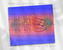 Load image into Gallery viewer, Purple Pink and Neon Music Notes Sound Bar