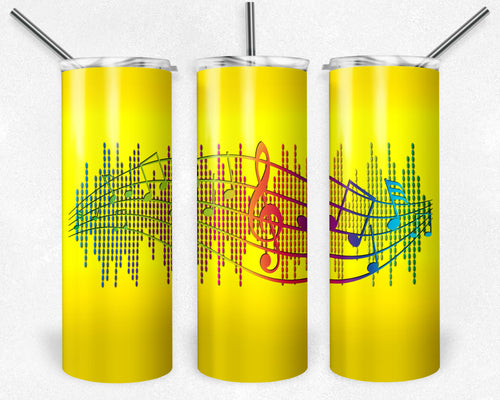 Yellow and Neon Music Notes Sound Bar