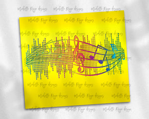 Yellow and Neon Music Notes Sound Bar