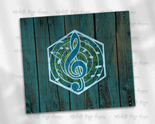 Load image into Gallery viewer, Engraved Music Notes on Teal Wood