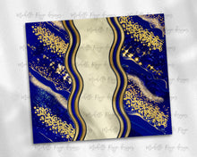 Load image into Gallery viewer, Navy Blue and Gold Milky Way with Stained Glass Border Blank