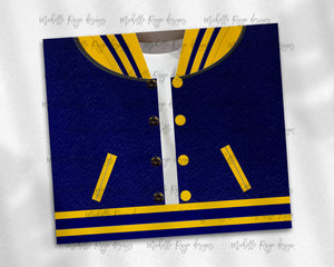 Boys Varsity Jacket Navy and Yellow African American