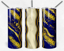Load image into Gallery viewer, Navy Blue and Yellow Milky Way with Stained Glass Border Blank