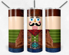 Load image into Gallery viewer, Cowboy Nutcracker Green and Red Christmas Trees