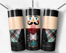 Load image into Gallery viewer, Cowboy Nutcracker Black Red and Teal Plaid