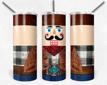 Load image into Gallery viewer, Cowboy Nutcracker Black and White Buffalo Plaid