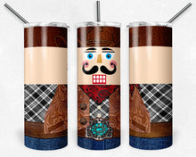 Load image into Gallery viewer, Cowboy Nutcracker Black and White Plaid
