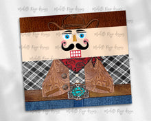 Load image into Gallery viewer, Cowboy Nutcracker Black and White Plaid