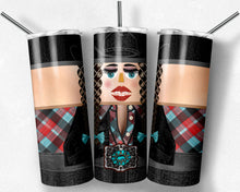 Load image into Gallery viewer, Cowgirl Nutcracker Brown Hair Red Teal Plaid