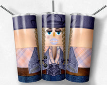 Load image into Gallery viewer, Cowgirl Nutcracker Blonde Hair Peach and Purple Plaid
