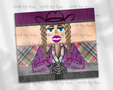 Load image into Gallery viewer, Cowgirl Nutcracker Brown Hair Plumb Plaid