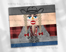 Load image into Gallery viewer, Cowgirl Nutcracker Blonde Hair Red Buffalo Plaid