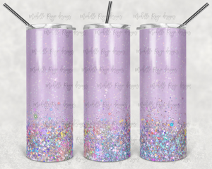Purple Ombre Glitter Tumbler Design