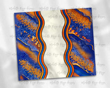 Load image into Gallery viewer, Orange and Blue Milky Way with Stained Glass Border Blank