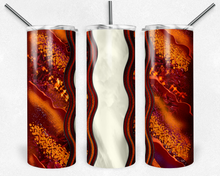 Load image into Gallery viewer, Orange and Burgundy Milky Way with Stained Glass Border Blank
