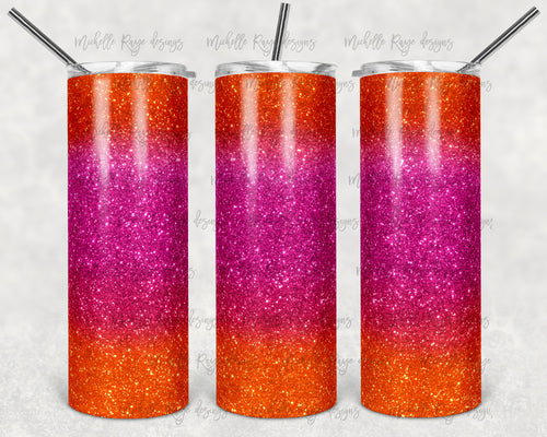 Orange and Pink Ombre Glitter