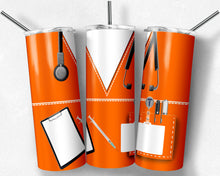 Load image into Gallery viewer, Orange Nurse Scrubs with Blank Badges