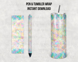 Pastel Glitter with Holographic Opal Alcohol Ink Combo