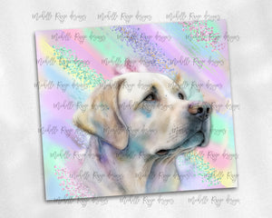 Labrador Retriever Lab, pastel milky way watercolor