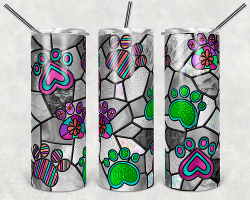 Paw Prints Stained Glass