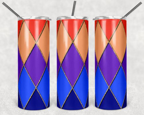 Peach Orange Purple Blue Gold Diamond Argyle