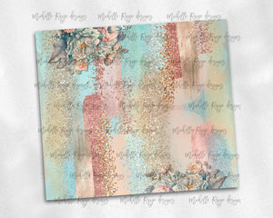 Peach and Teal Floral Milky Way