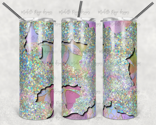 Mermaid Holgraphic Chunky Glitter Pastel Peek A Boo