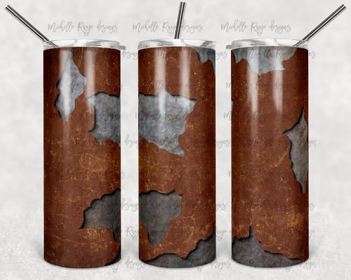 Rustic Leather with Metal Peek A Boo