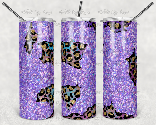 Purple Holographic Leopard Peek A Boo