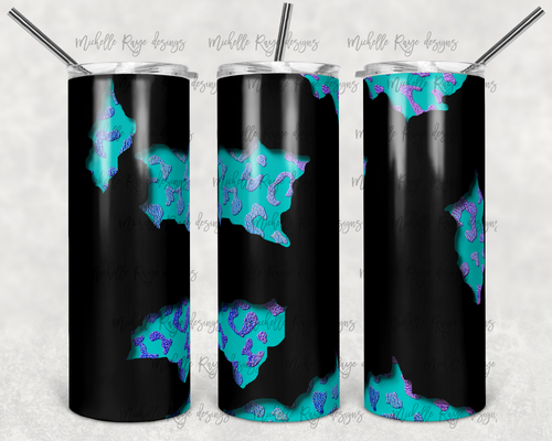 Teal Black Leather Peek A Boo