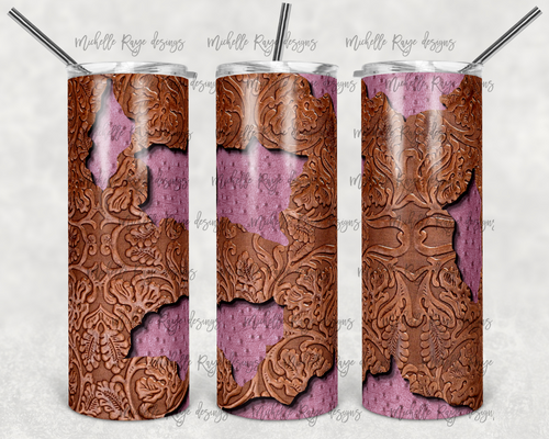 Tooled Leather Rose Peek A Boo