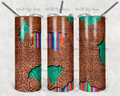 Tooled Leather Serape Peek A Boo