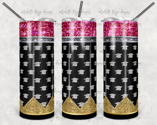 Glitter Pencil Graduation Cap in Black