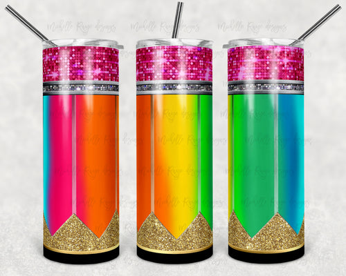 Glitter Pencil Bright Rainbow