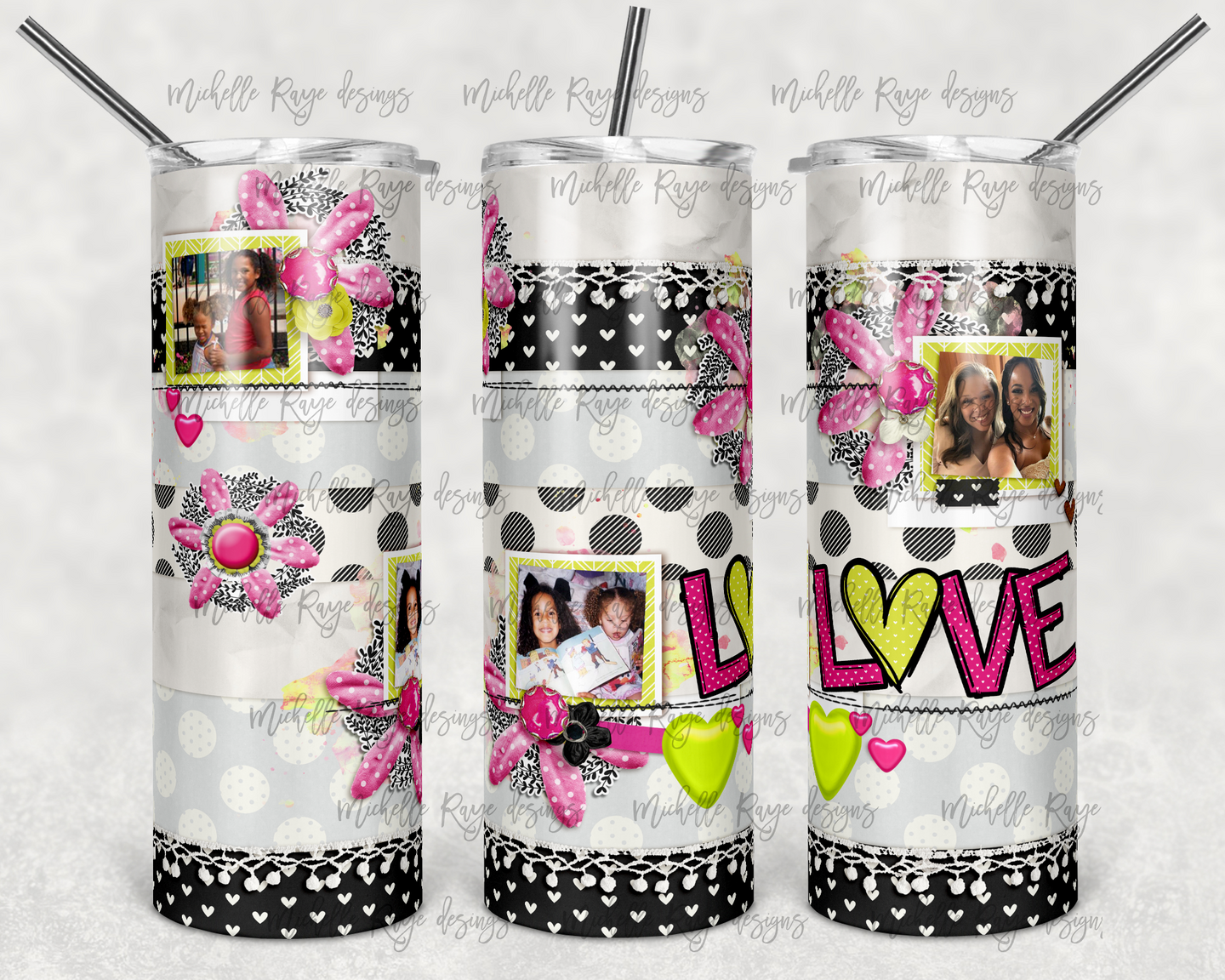 Pink and Green Valentine's Day Picture Frames