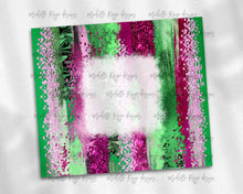 Load image into Gallery viewer, Hot Pink and Green Brush Strokes with Bleach Spot